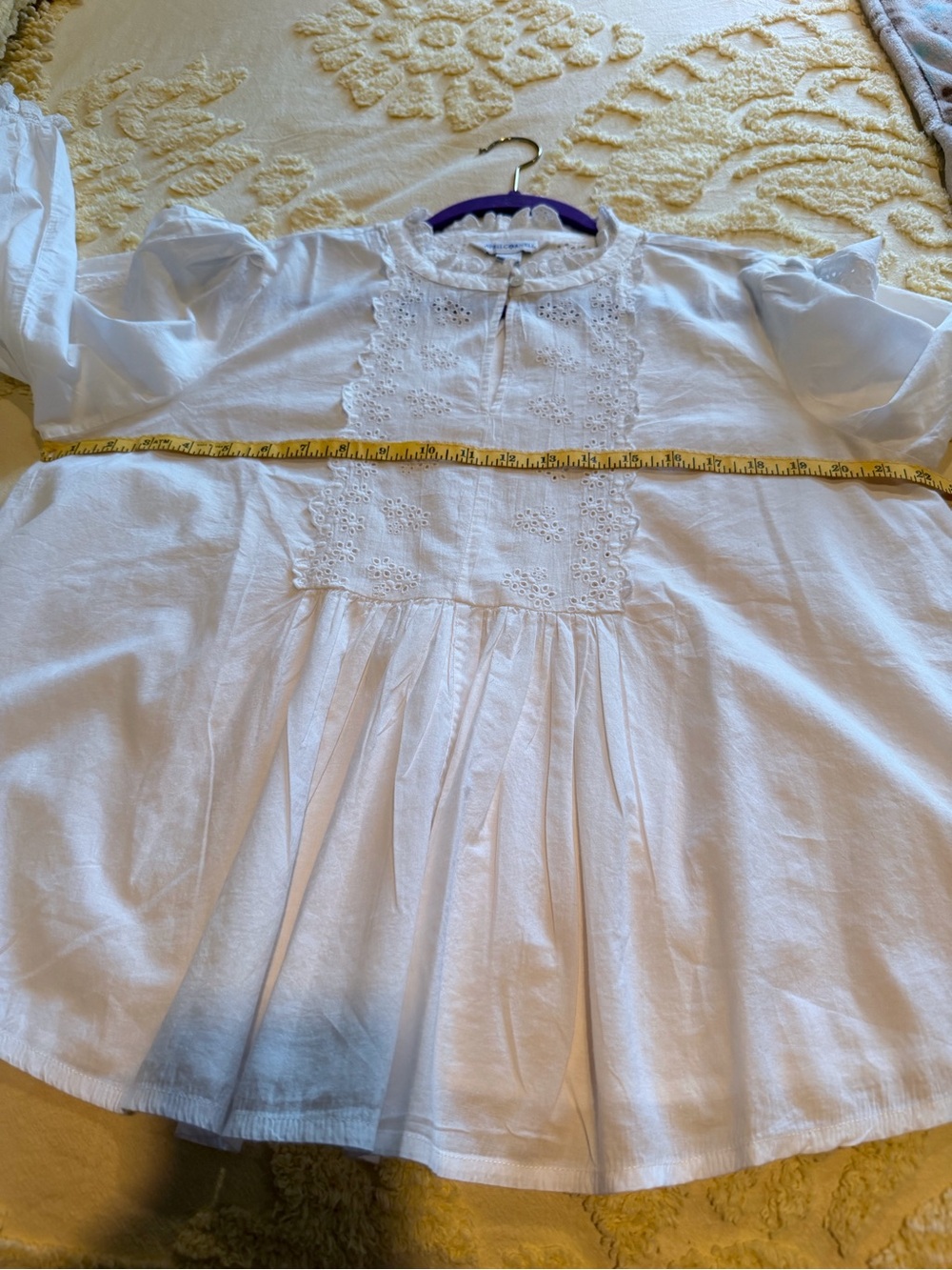 April Cornell White Eyelet Peasant Blouse - Picture 10 of 15